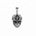 pendentif-188 xuping haute qualité en acier inoxydable bijoux noir pistolet couleur tête crâne pendentif